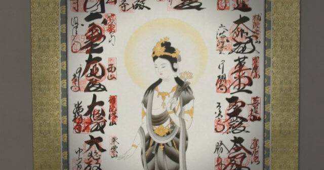 アメリカのお客様から西国三十三観音霊場巡りの掛軸制作依頼